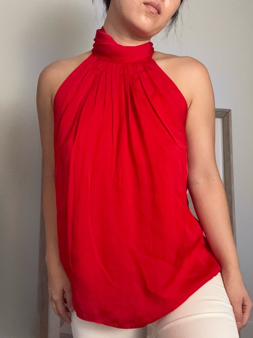 Reiss Red High-Neck Sleeveless Camisole